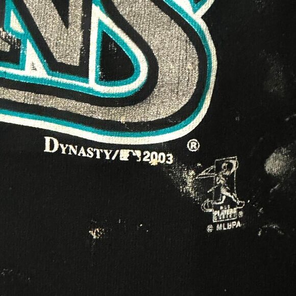 Vintage ‘03 Florida Marlins Distressed Paint Splattered T Shirt - Picture 5 of 6